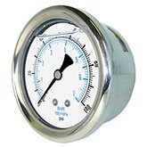 STAINLESS STEEL LIQUID FILLED PRESSURE GAUGE WOG WATER OIL GAS 0 to 100 PSI