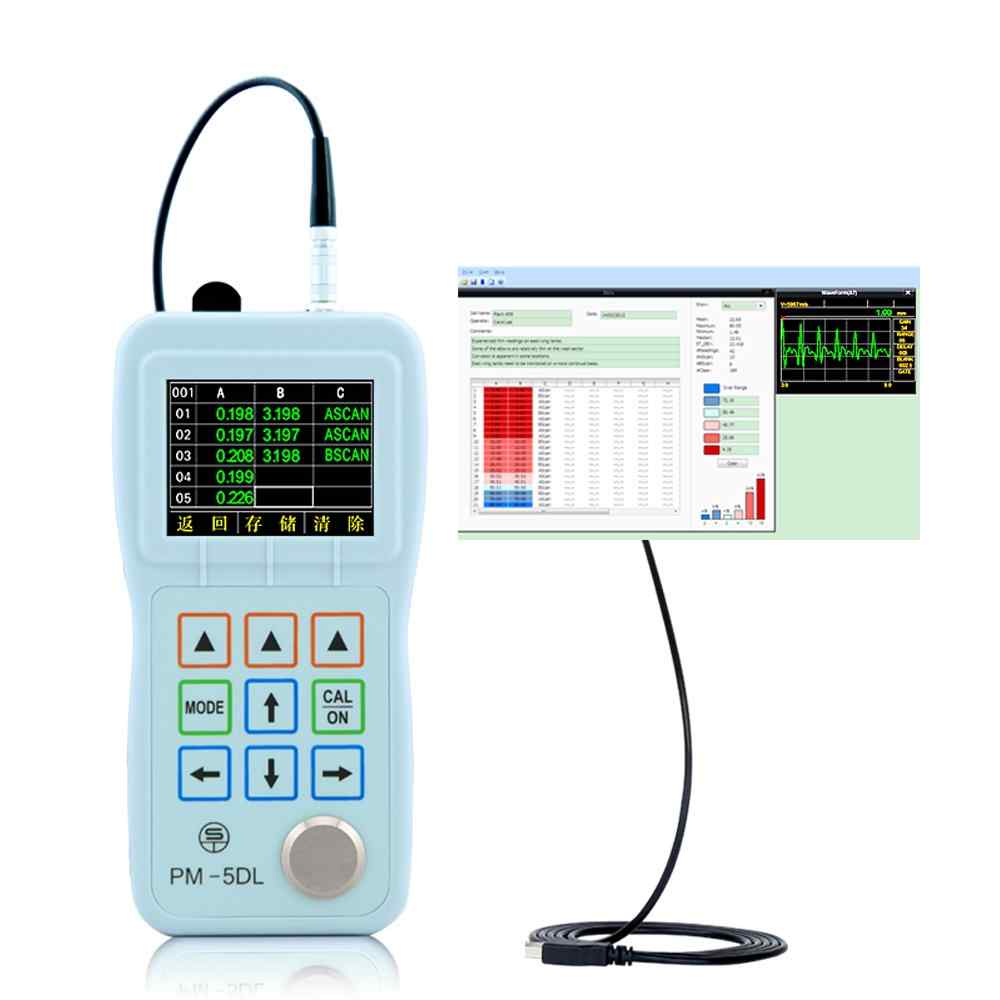 PM5 Series PM-5 Ultra High Accuracy Portable Digital OLED Ultrasonic Thickness Gauge Meter Through Paint & Coatings, super high resolution