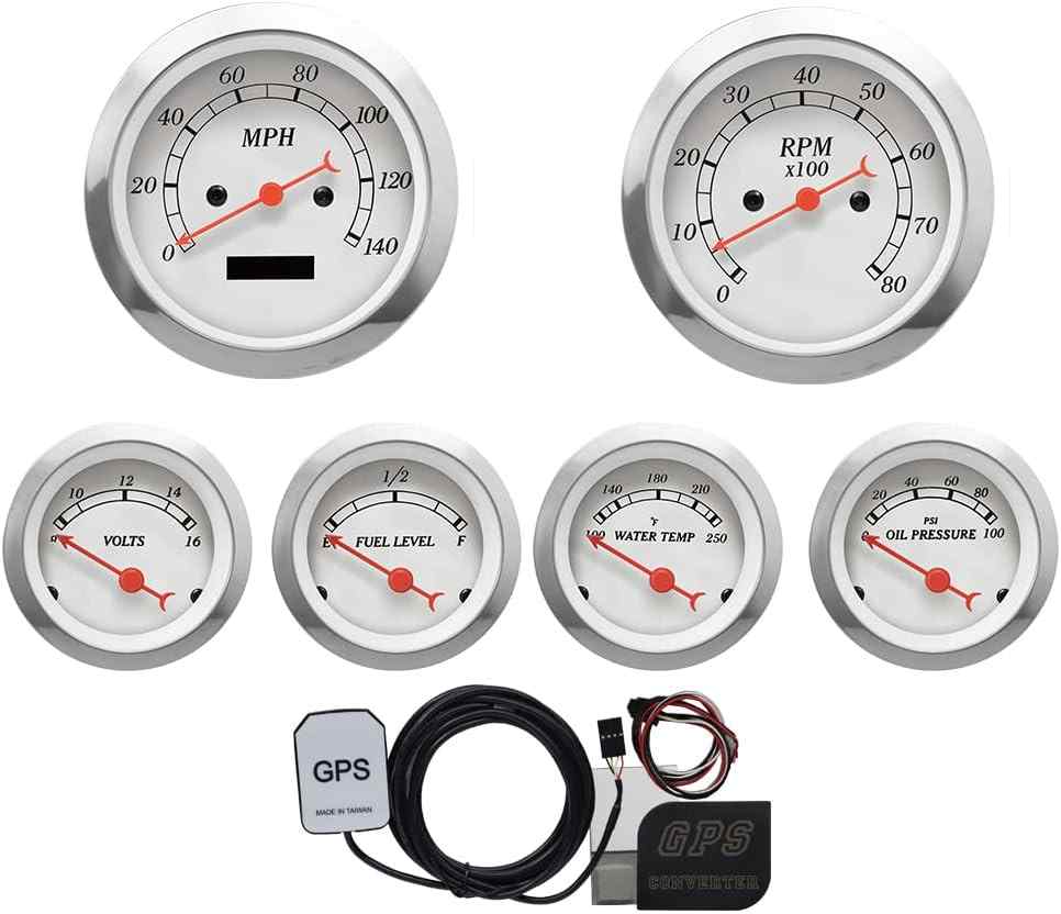 Classic 6 Gauge Set with GPS Electrical Speedometer Digital