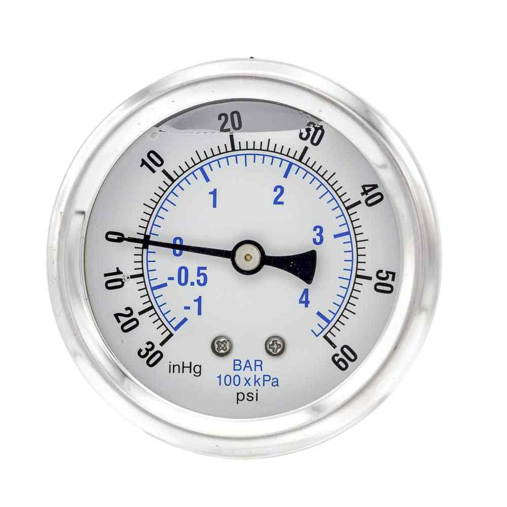 PIC Gauges PRO-202L-254CD Center Back Mount Glycerin Filled Industrial Pressure Gauge