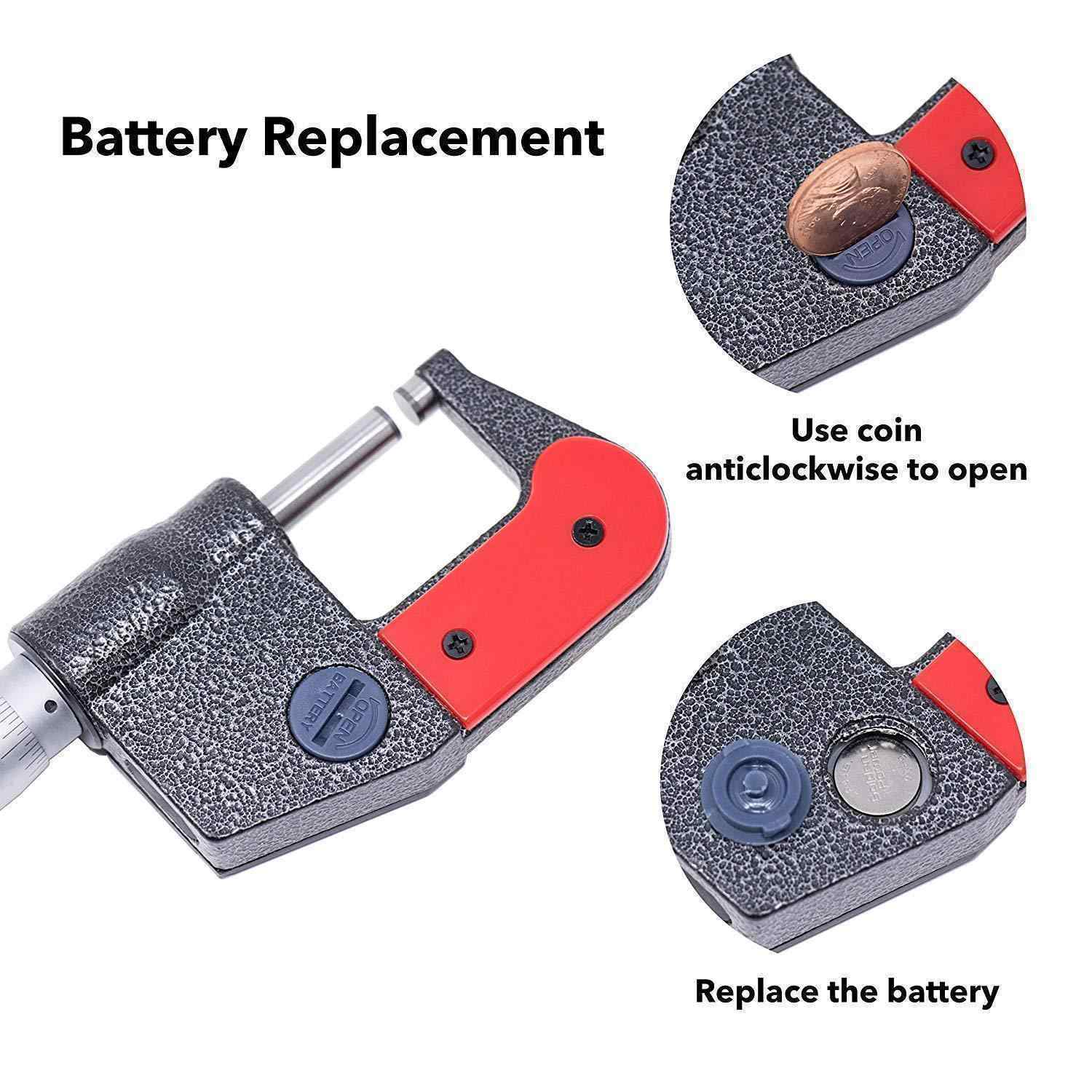 Digital Outside Micrometer with Carbide Tip 0-1"/0-25mm Measuring Range 0.00005" /0.001 mm