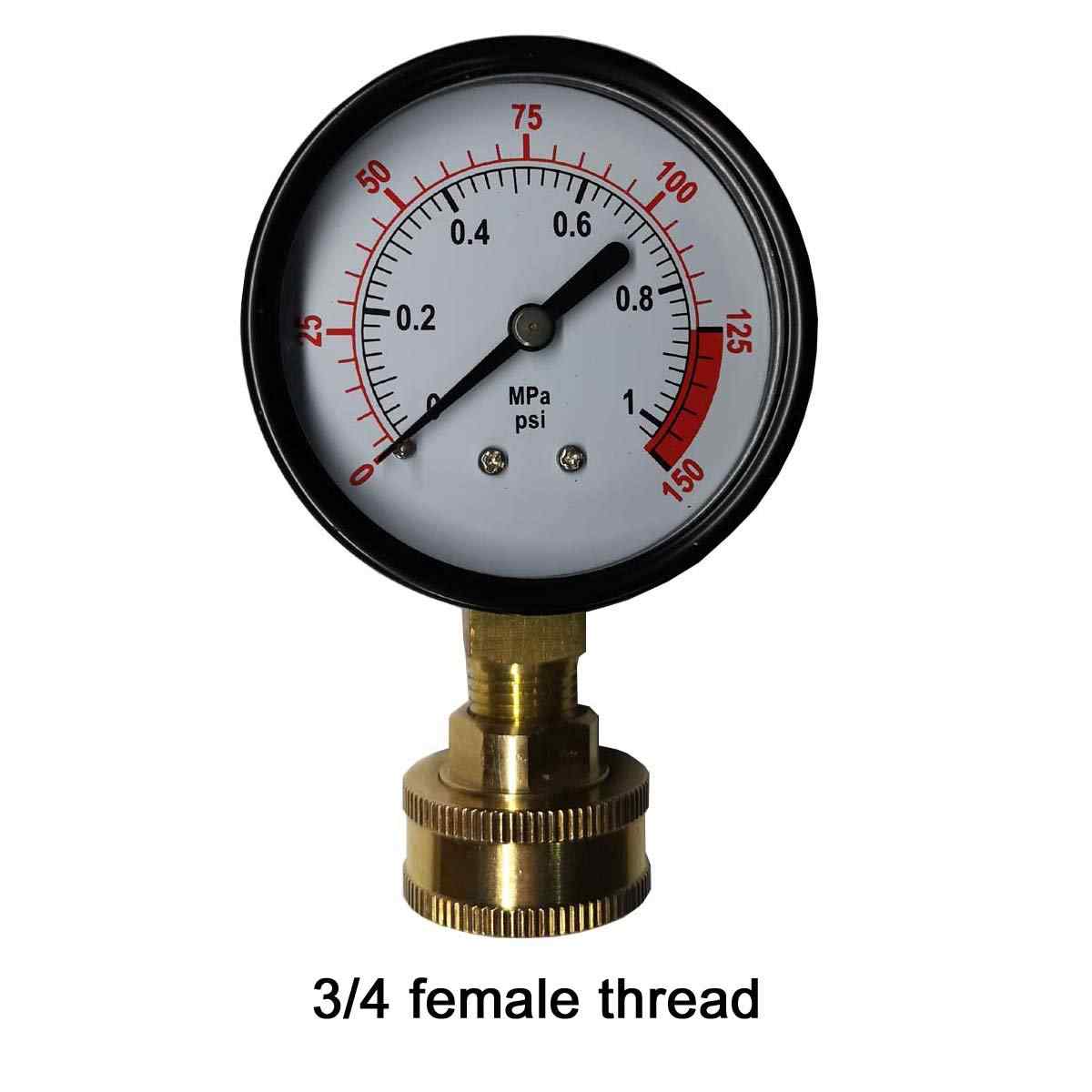 Single Scale Pressure Gauge with Brass Internals, 2-1/2" Dial Display, Bottom Mount