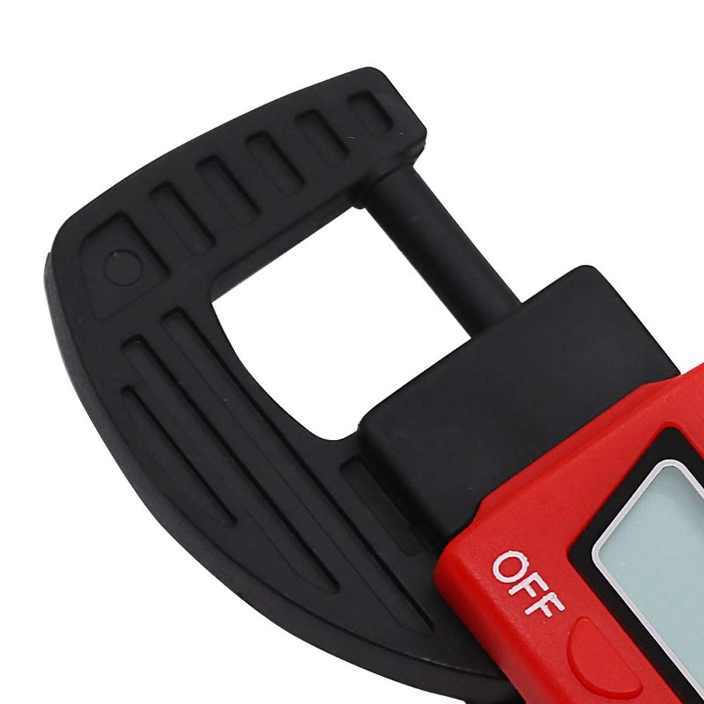 Mini Portable High-Resolution Carbon Fiber Composite Digital Thickness Gauge to Display Thickness in Decimal Inches or Millimeters on Large 8mm LCD Ranging from 0.01 mm/inch to 12.7mm/0.5”