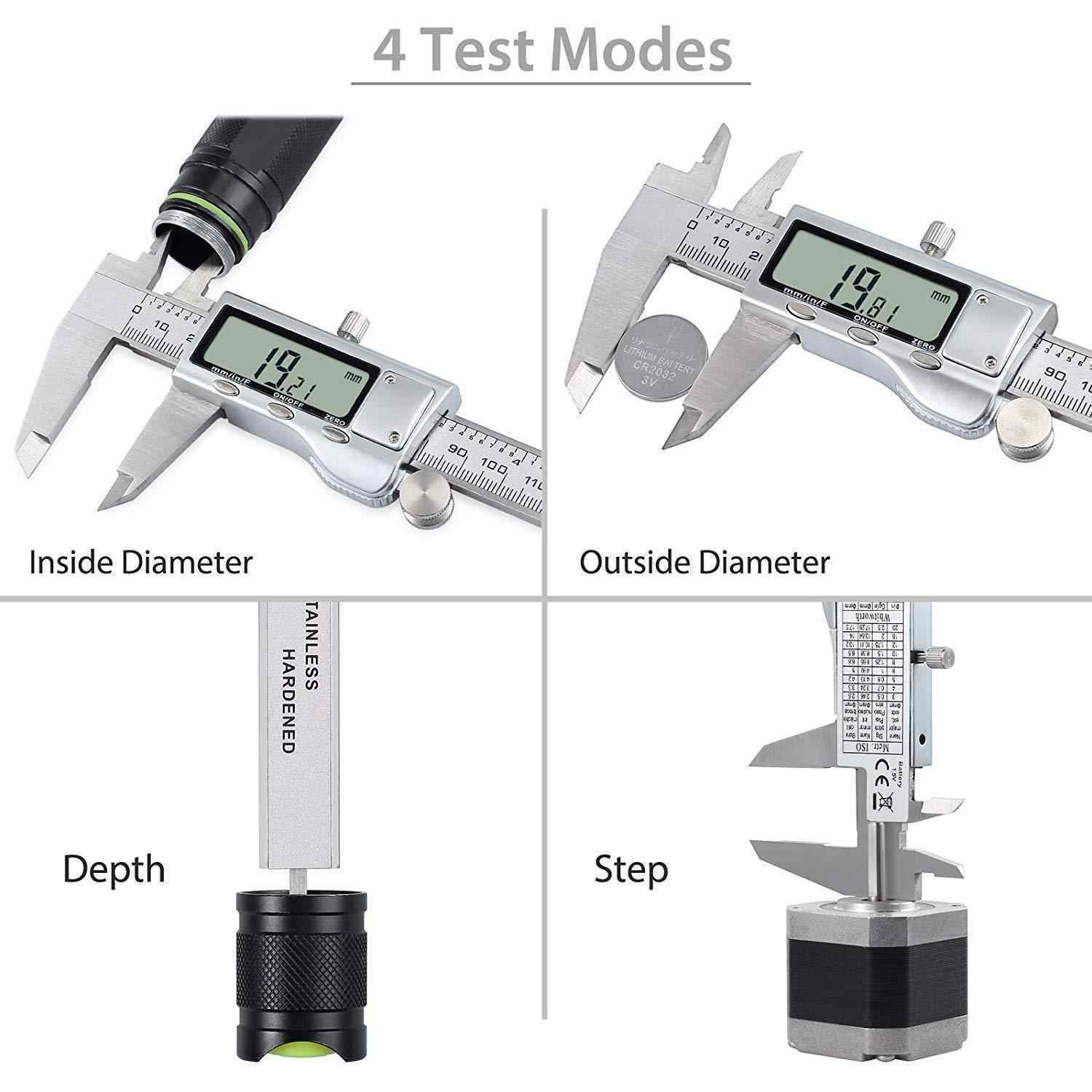 Digital Vernier Caliper Stainless Steel Electronic Caliper Fractions/inch/Metric Conversion Measuring Tool