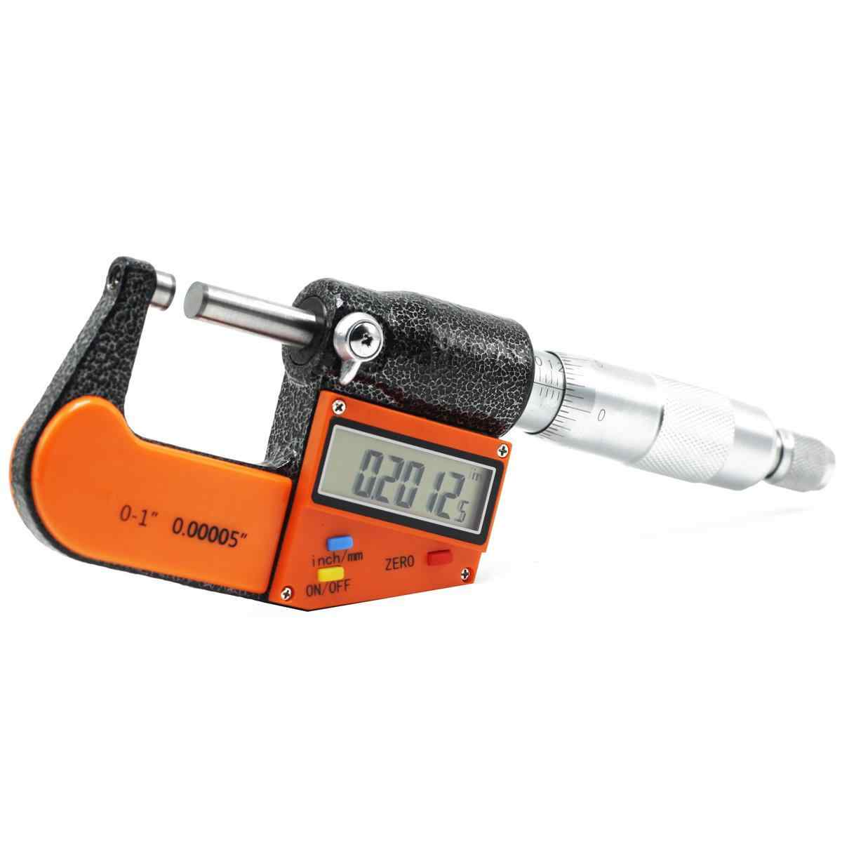 Micrometer with Large Display - Inch/Metric Conversion 0-1"/ 0-25 mm Measuring Range