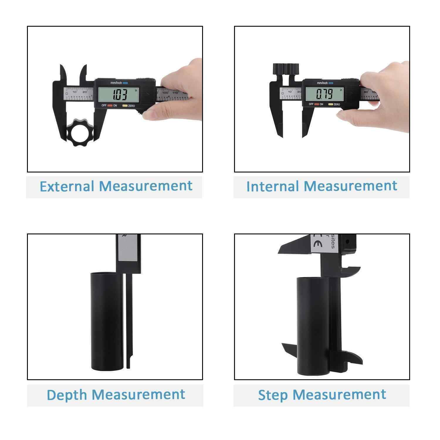 Digital Caliper, 0-6" Calipers Measuring Tool - Electronic Micrometer Caliper with Large LCD Screen