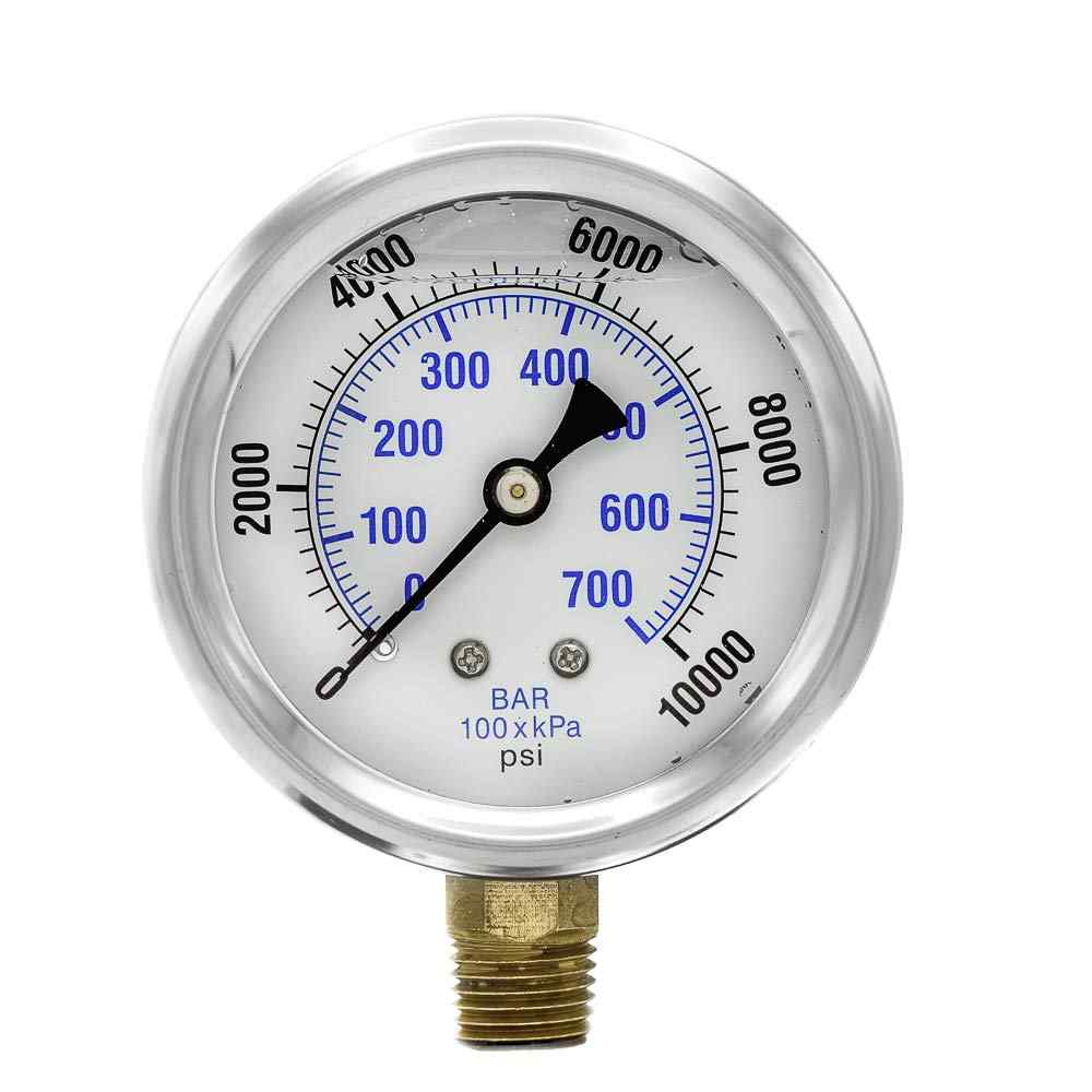 Glycerin Filled Industrial Bottom Mount Pressure Gauge