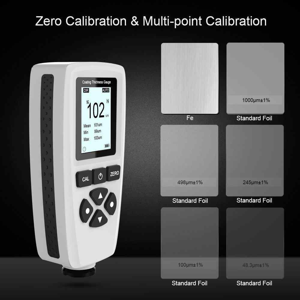 Car Coating Paint Thickness Gauge Meter Digital Handheld with Backlight LCD Display